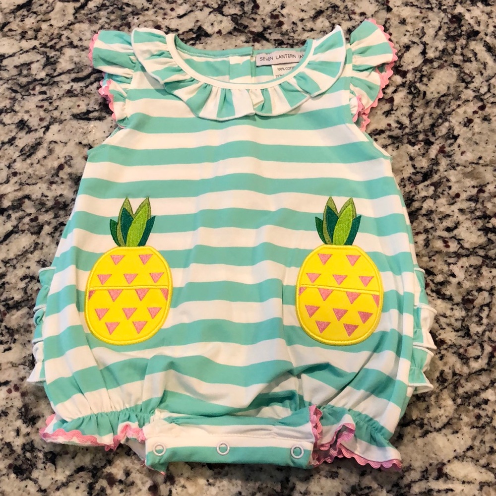 Seven Lantern Lane pineapple romper, 12 months